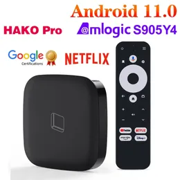 2024 Hako Pro Smart TV Box Android 11 Amlogic S905Y4 4GB/64GB 2G/16GB TVBox Google Certified Support Netflix AV1 Dolby Dual WiFi