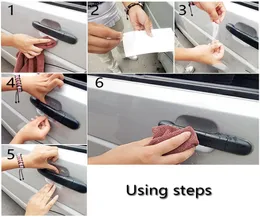 Universal 8x Car Door Handle Scratch Guard Protector Film Car Tyling Cyling Handle Paint Screames Detective Sticker9589179