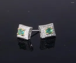 Saplama Küpe Güzel Doğal Zümrüt Kadınlar için Gümüş 925 Sterling Sliver Platinum Kaplama Kalp Düğün Doğum Günü Jewelry4808044