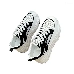 Casual Shoes Dad's Breathable Women's Thin Mesh Thick Sole Junior High School Student Sports Small White