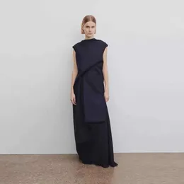 TH~ROW Ärmelloses Kleid für Damen, Frühjahr/Sommer 2024, neues minimalistisches langes Kleid, A-Linien-Rock, schlankmachendes Abendkleid