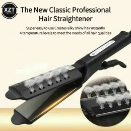 Irons ångande hårsträtare Fourgear Flat Iron Ceramic Heat Plate Wetdry Heats Up Fast Artistenning Styling Tool