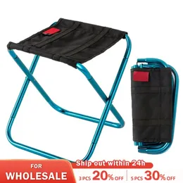 Sgabello da campeggio pieghevole portatile da picnic in lega di alluminio per esterni Mini sedia da pesca con stoccaggio Mobili ultraleggeri 240327