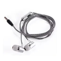 Foreign Trade New Wiring Headset Wire-controlled Heavy Subwoofer Headset with Earplugs In-ear Woven Rope Wired Headset