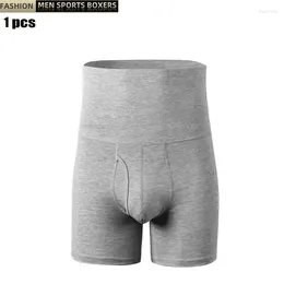 Cuecas masculinas boxers de algodão calcinha masculina respirável alongado anti rolo borda desgaste perna alta cintura movimento underwears