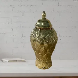 Garrafas de armazenamento Estilo Europeu Cerâmica Gengibre Jar Bud Vaso Ornamento de Porcelana