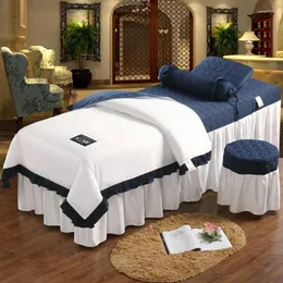 Bedding Sets Patchwork 4pcs Beauty Salon Bed Cover Massage Spa Bedskirt Pillowcase StoolCover Dulvet Beddings With Hole