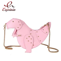 Dinosaur Design Rivets Womens Purses and Handbags Shoulder Chain Bag Designer Small Crossbody Bag Female Clutch Bag Pu Leather 240322