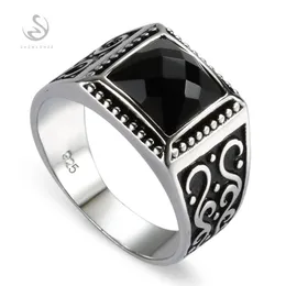 Eulonvan Big Engagement Wedding Black 925男性用のスターリングシルバーリングAnel Jewelry Accesories S3809サイズ6 7 8 9 10 11 12 13 240322