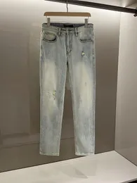 2024 frühling Herbst Stickerei Druck Zipper männer Jeans Licht Gewaschen Mann der Lange Bleistift Hosen WCNZ034