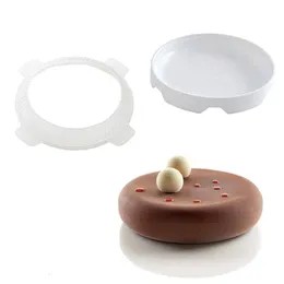 1SET Round Eclipse Silicone Cake Mould for Mouses Ice Cream Chiffon Baking Pan Associatory Tovertories Tools 240325