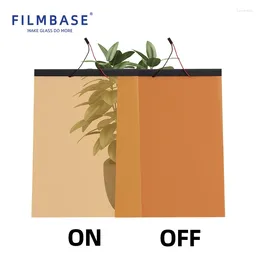 Fensteraufkleber FILMBASE Selbstklebende maßgeschneiderte PDLC-Folie Orange Smart Color Glas für Schiebetür oder