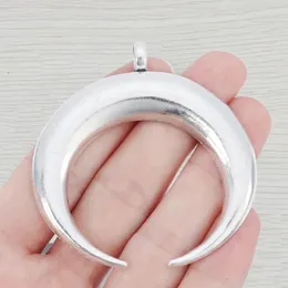 Collane con ciondolo 6 X Pendenti con ciondoli in argento tibetano grande doppio corno di bue mezzaluna per collane fai da te che realizzano accessori