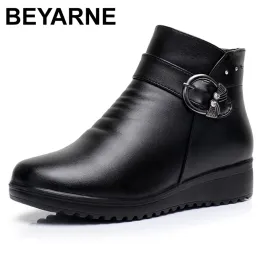 Boots Beyarnewinter Autumn Woman Fashions Snow Boots Women's Casual Ankle Boots Mother Flat Warm Nonslip Cotton Shoes Female Shoes