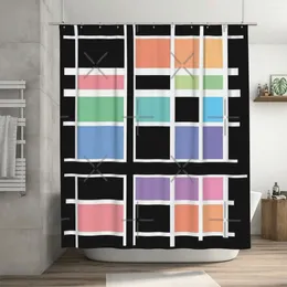 Занавески для душа Happy Pastel Square Curtain 72x72in с крючками DIY Pattern Защита конфиденциальности