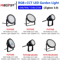 Miboxer 6W 9W 9W RGB+CCT светодиодный садовый свет Zigbee 3.0 Водонепроницаемый IP66 FUTC02Z Smart Outdoor Lawn Lamp Voice/App Control AC110V-220V