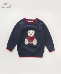 DB5905 Dave Bella Atumn Infant Baby Boys Navy Bear Pullover Sweter Kids Ubranie Dzieci Sweter Sweter SH1909079499618