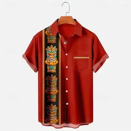 Mäns casual skjortor mönstrade bohemiska hawaiianska semester skjorta knappen vår sommar kort hylsa