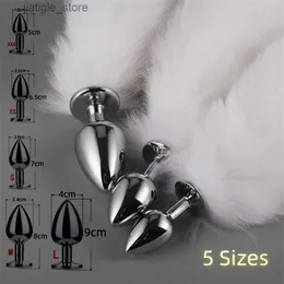 Inne produkty zdrowotne 5 rozmiarów metalowych wtyczek tyłek fetyszistyczny Fox Tail Intymate Toys BDSM anal Extender Produkty Game Materiały Y240402