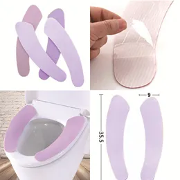 Purpe Reuseable Soft Toilet Seat Cover New Useful Toilet Mat Seat Cover Pad Washroom Warm Washable Health Sticky Household