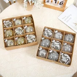 Party Decoration 9pcs/set Non-toxic Ball Decorations For Christmas Smooth Line And Good Hand Feeling High-end