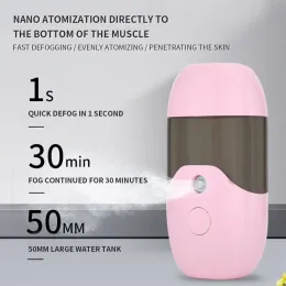 50 ml Mini Gesichtsdampfbefeuchter Wassermilch Nano Nebel Sprühgerät Schönheit Maschine Haut feuchtigkeitsspendende hydratisierende Nano -Spray -Hydrator