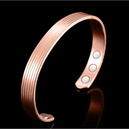 Factory Direct Health Care Magnet Therapy Armband European och American Gold-Plated Open Armband Women's Copper Armband Simple Small Commodity Wholesale