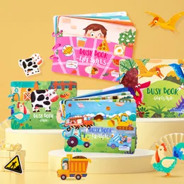 Montessori meine erste geschäftige Buchpaste ruhige Buch Kinder Spielzeug Tierzahlen passen Puzzle -Spiel Bildungsspielzeug für Kindergeschenke