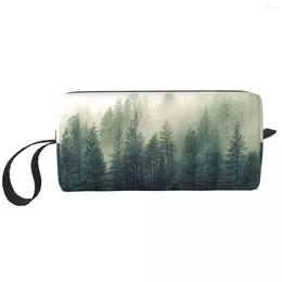 Cosmetic Bags Foggy Forest Portable Makeup Case For Travel Camping Outside Activity Toiletry Jewelry Bag