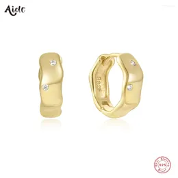 Orecchini a cerchio Aide Argento sterling 925 Variante irregolare Cerchi in oro Fibbia per l'orecchio per le donne Gioielli minimalisti Stilista Regalo