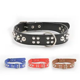 Cool Multi-Rivet Dog Collar Pet levererar Pet Collar Pu Leather Dog Collar Manufacturer Supply