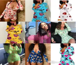 Mulheres Macacões Designer Curto Macacão Pijama Onesies Botão Amor Dia Dos Namorados Presente Leopardo Impresso Sexy Womens Playsuit Nightwe1867836