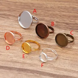 Justerbar blank ring Bas Fit Dia 10 12 14mm Glass Cabochons Como Inställningar Tray Diy Jewelry Making Ring