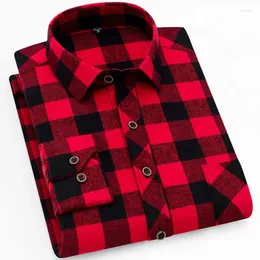 Männer Casual Hemden Herbst Smart Flanell Plaid Sirt Marke Männlich Business Büro Lon Sleeve I Qualität Clotes