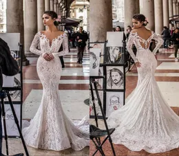 Abito da sposa Nuovo arrivo 2019 Abito da sposa estivo da spiaggia con collo gioiello trasparente in pizzo Abiti da sposa a sirena Abiti da sposa Vestige3255673