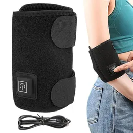 Knäskämpar uppvärmning av armbåge Wrap Heated Brace för kvinnor Män idrottare Electric Heat med justerbar 3