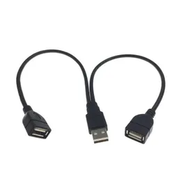 USB 2.0 A Male To Dual USB Female Data Hub USB Splitter Cable USB Charging Power Adapter Cable Extension for Laptop