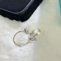 Pearl ring Designer Mikimoto Ring Hot Mikimoto Square Diamond Pearl Opening Ring 925 Sterling Silver Shihua Pearl Opening No Size Difference High Beauty Value