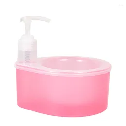 Liquid Soap Dispenser And Scrubber Holder Multifunctional Dishwashing Container 1000ml Manual Sink Dish Washing For Cafe
