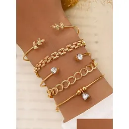 Bangle högkvalitativt bladhjärta manschettarmband för kvinnor armband lyxig kvinnlig designer smycken tillbehör födelsedagspresent dropp leverans dhc9z