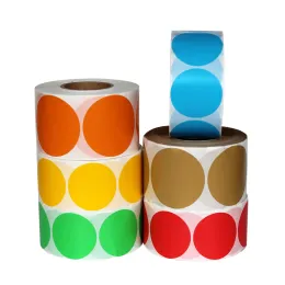 Photography Color Round Circle Thermal Sticker Adhesive Paper Supermarket Price Blank Barcode Label Direct Print Waterproof