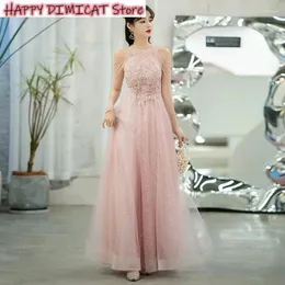 Sukienki robocze Wróżna spódnica różowa sukienka wieczorowa Kobieta eksplozja Temperament Wysokiej klasy Bankiet Bankiet Druhna Bridesmaid Birthday Birthday Host