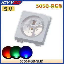 100pcs 5050 LED DIY Чип SMD WS2812B Красный зеленый синий свет (4PIN) RGB Smart Индивидуально адресуемый цифровой DC5V Icyygo