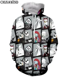 Nuovo stile di Halloween Jack Skellington Nightmare Before Christmas Women Women 3D Stampato con cappuccio Streetwear Pullover con cappuccio 2014334