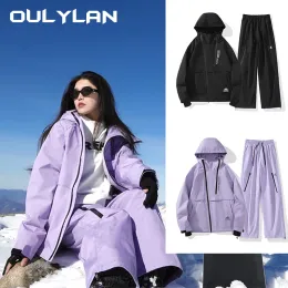 Stivali impermeabili inverno nuovo da sci set set da uomo e da donna caldo a due pezzi set da esterno pantaloni top snowboard di grandi dimensioni