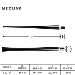 Muxiang 1pc akryl Tobaks munstycke för tobak Briar Pipe Smoke Pipe Handwork akrylstam Svart stam Långt rör munstycke