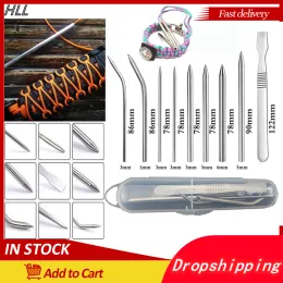 Paracord 9pcs Smoothing DIY Paracord FID Lacing Stitching Needles Camp Tools Umbrella Rope Needle Set Stainless Steel Paracord Bracelet