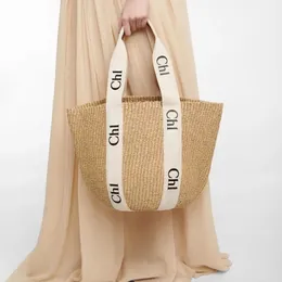 Luxury designer Raffias handbag 10a Woody straw Basket bag for woman fashion travel weave Crochet Beach large tote bag man Shoulder cross body weekender clutch bags