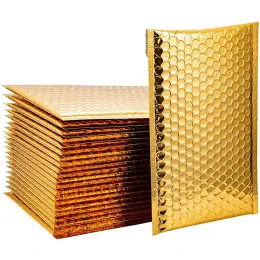 Mailers Space Seal Set med 30 Metallic Gold Bubble Mailers 6x10 tum vadderade kuvert Bubble kuvert Självförseglingsfrakt kuvert