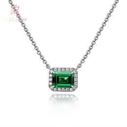 Colares Israbbit 18k Gold Bated 6*8mm Laboratório cultivado Emerald Muzo Green Sapphire Colar